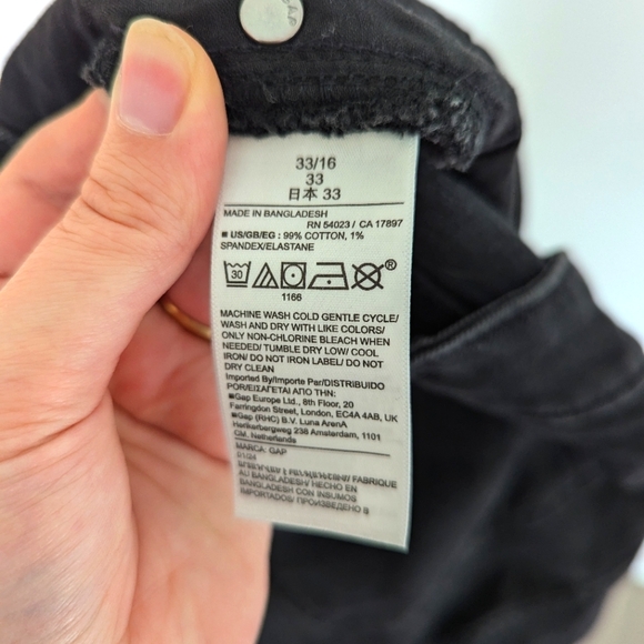 Black Midi Jean Skirt with Slit Size 32 - Picture 3 of 4